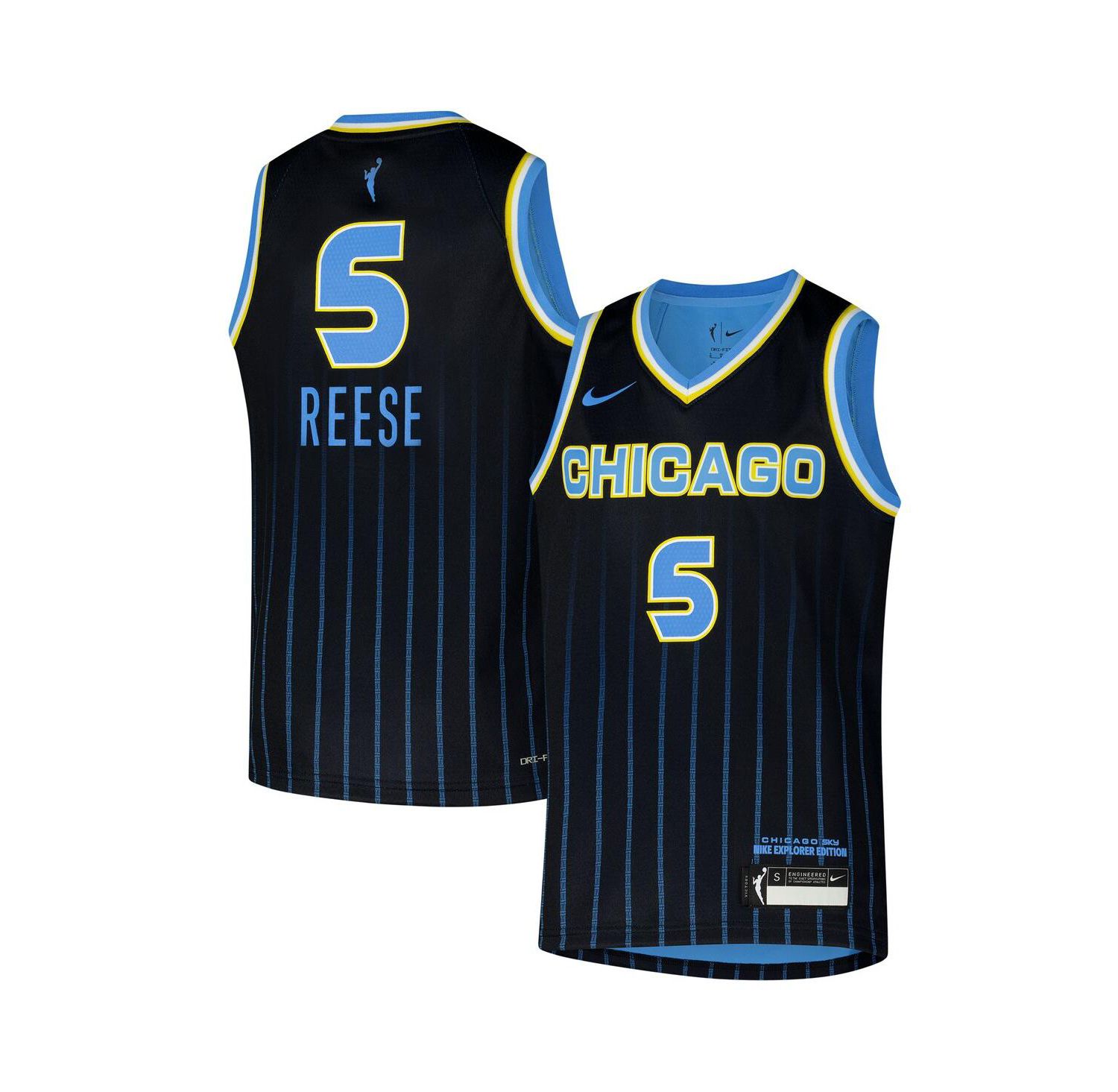 Big Boys and Girls Angel Reese Black Chicago Sky 2024 WNBA Draft Explorer Edition Victory Player Jersey