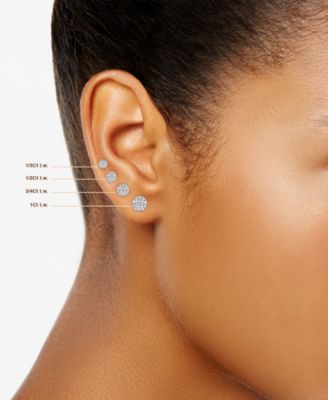 Diamond Halo Stud Earrings (3/4 ct. t.w.) in 14k White Gold or 14k Gold 