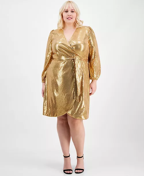 plus size mommy & me sequined long-sleeve dress, exclusively at macy's