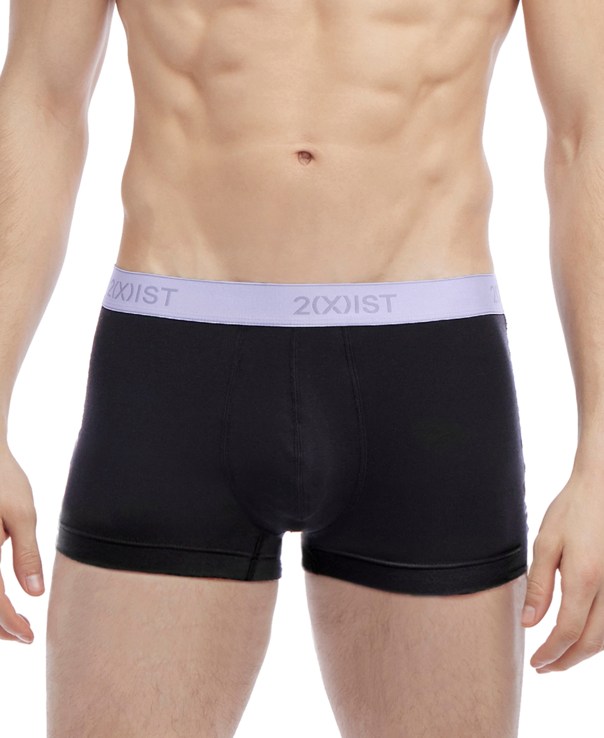 2(x)ist Men's Essential No-show Trunks 3-pack In Black W,dark Olive,lavender,plum