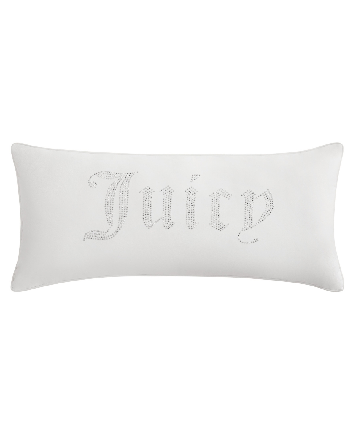 Shop Juicy Couture Silver-tone Rhinestone Decorative Pillow, 16" X 36" In White