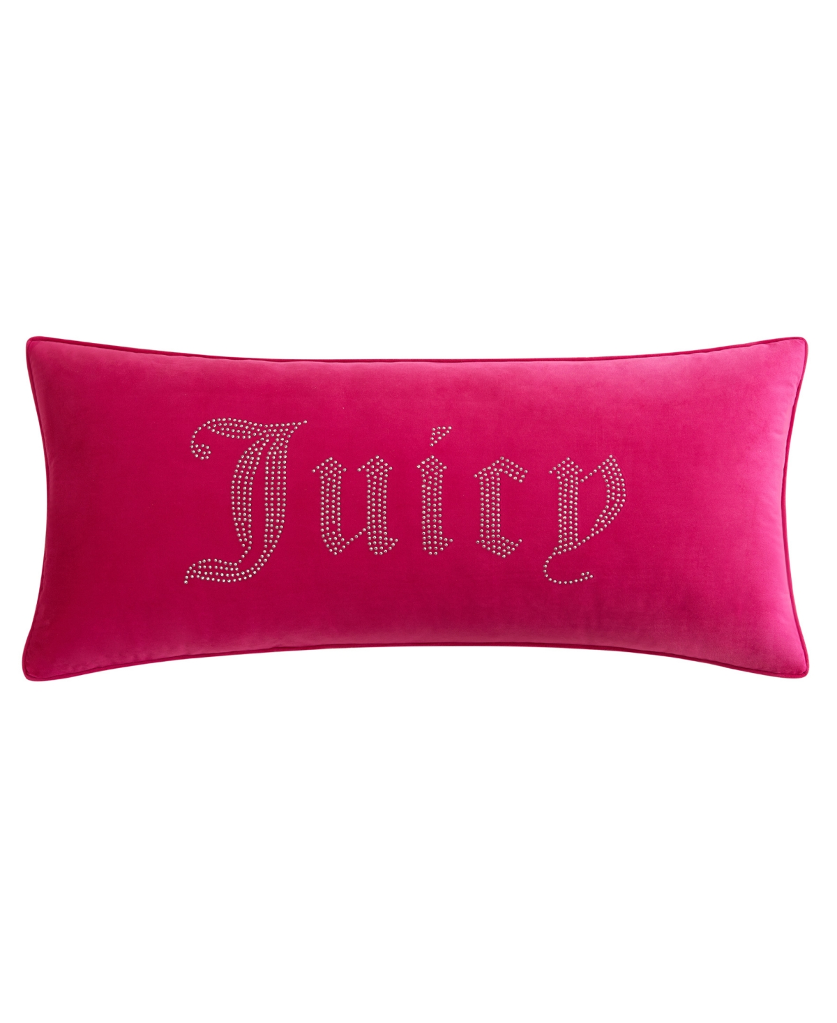 Shop Juicy Couture Silver-tone Rhinestone Decorative Pillow, 16" X 36" In Light Pink