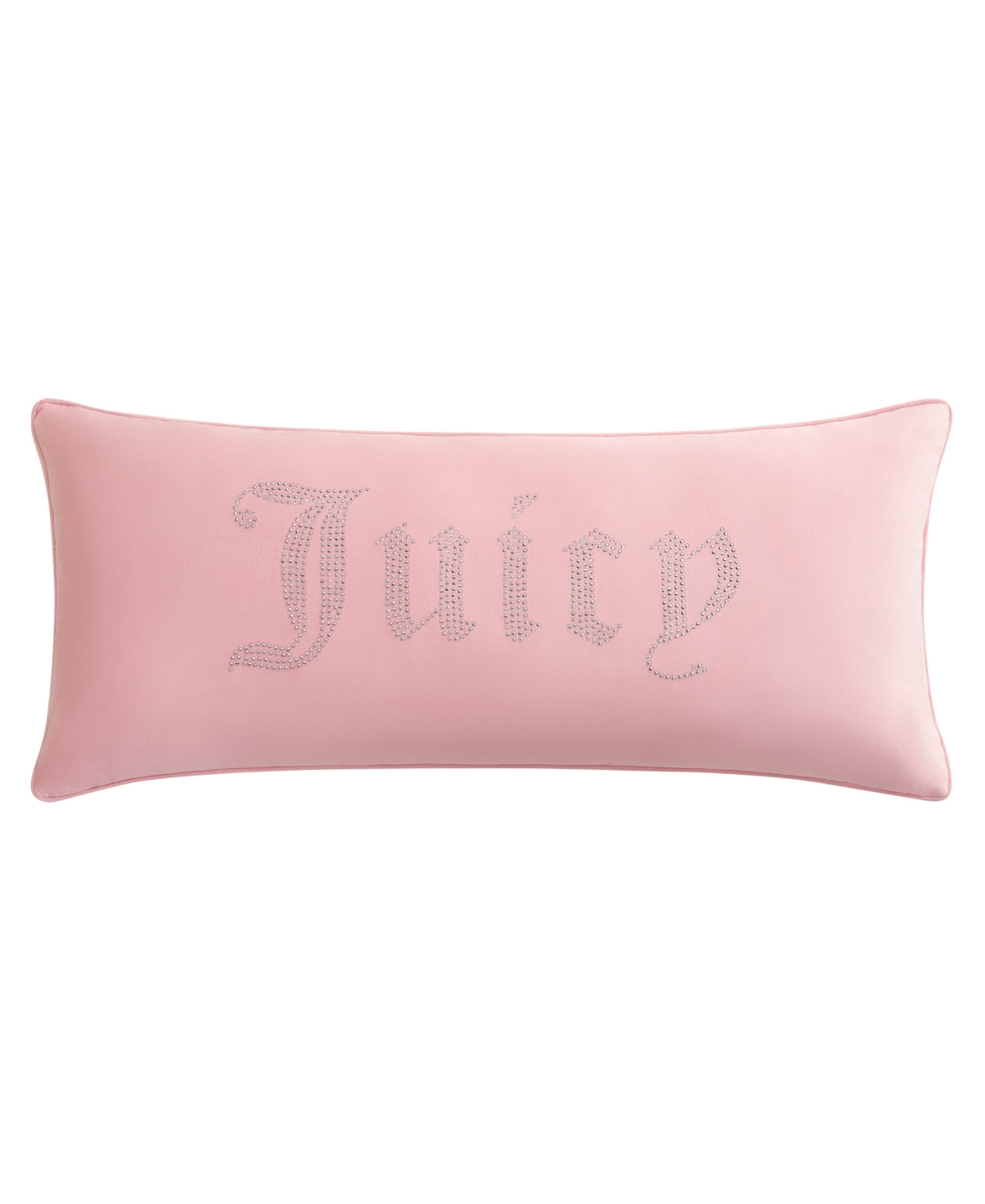Shop Juicy Couture Silver-tone Rhinestone Decorative Pillow, 16" X 36" In Hot Pink