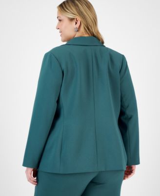 Plus Size Long-Sleeve One-Button Blazer
