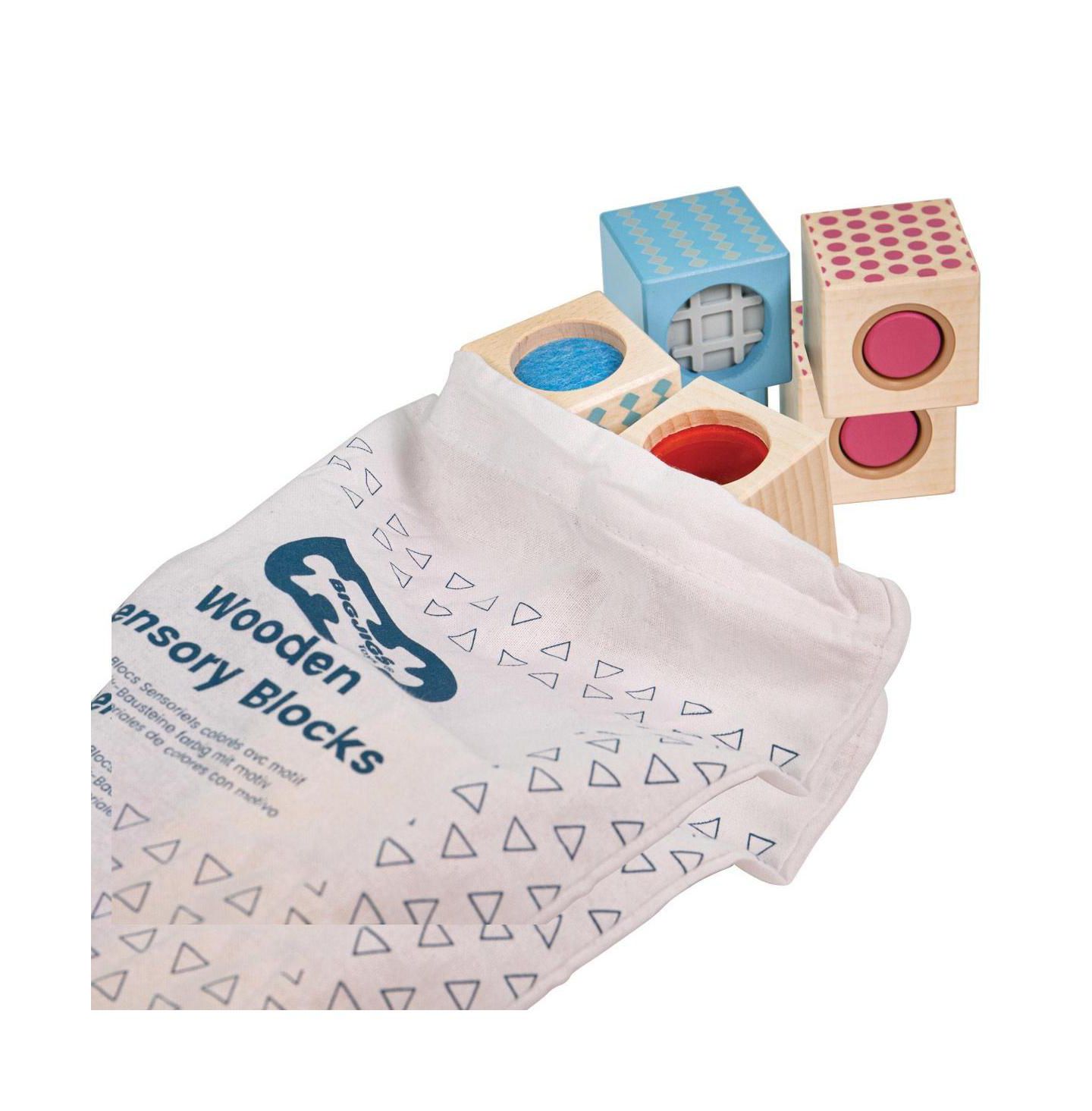 Детские конструкторы Bigjigs Toys Bigjigs Wooden Sensory Blocks - Set of 8 — фото 3