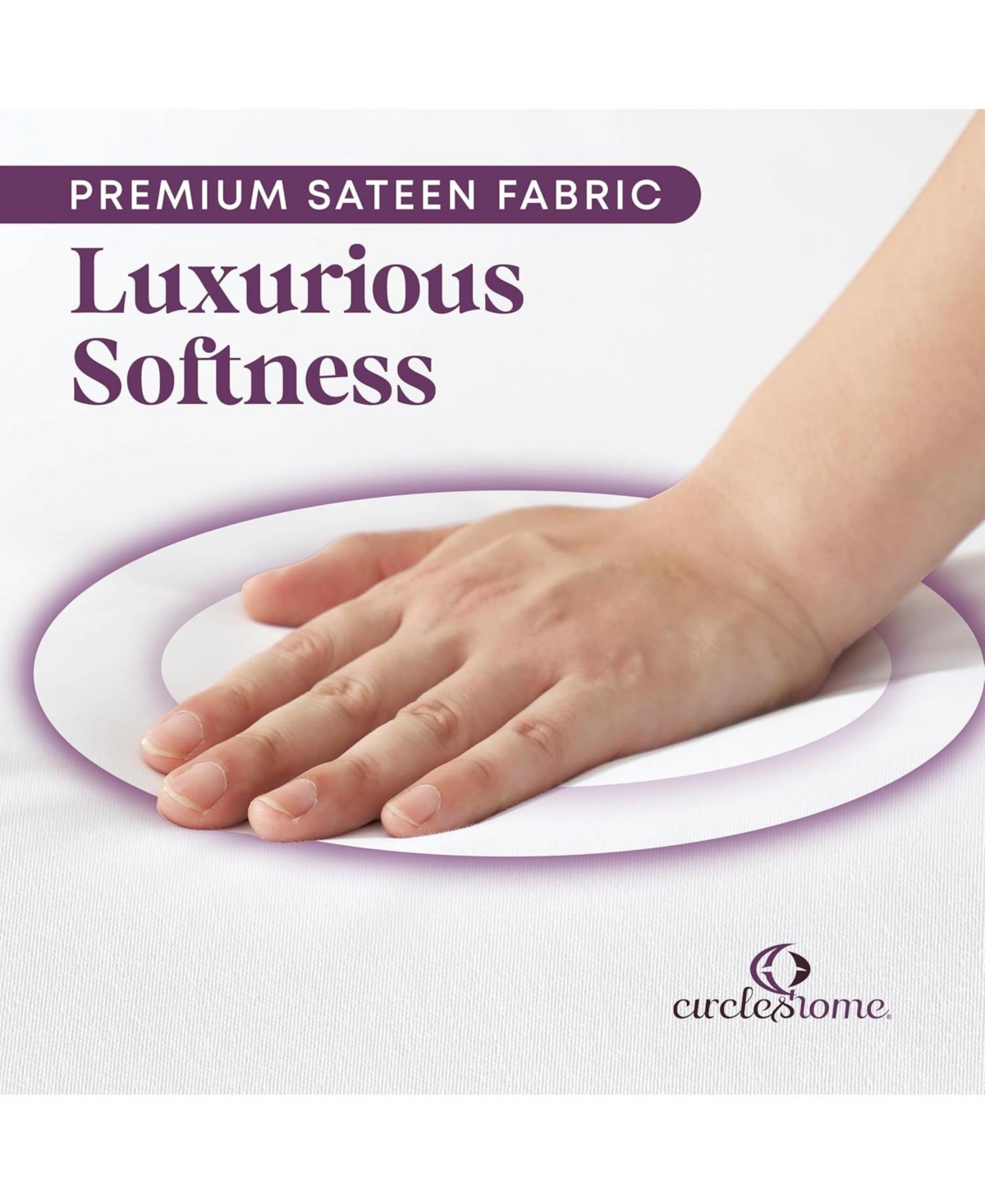Circles Home Soft as Silk Fitted Sheet with Durable Elastic Skirt for Snug Fit - Cotton Sateen - 300 Thread Count