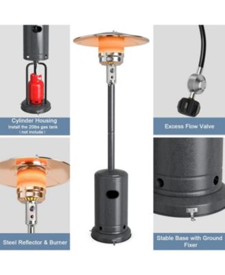 50000 BTU Stainless Steel Propane Patio Heater with Trip over Protection-Gray