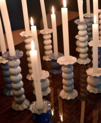 Signature Medium Knobbed Candle Holder with Ruffle, Set of 2