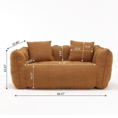 Two-Person Beanbag Chair with Foam Core, Comfortable Recliner Sofa for Gaming and TV