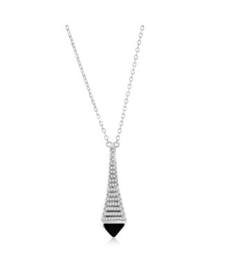 Sterling Silver Pave Cubic Zirconia Eiffel Tower Pendant