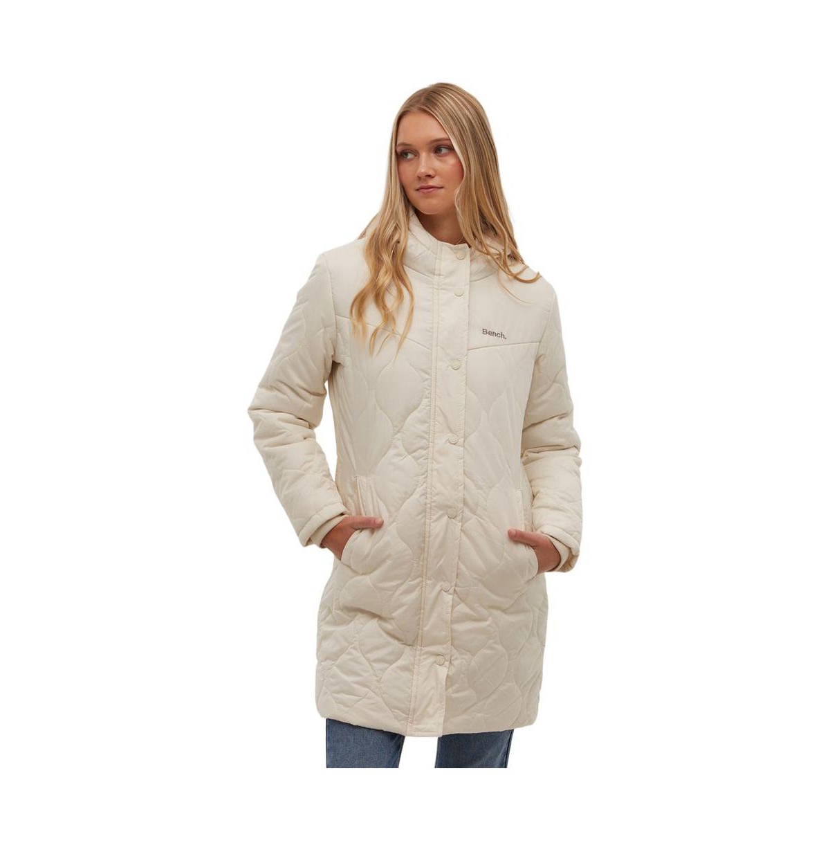 Women's Bench Dakoah Honeycomb Quilted Midi Jacket - Winter white