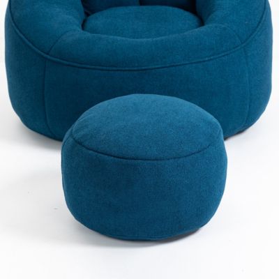 Adult Bean Bag Chair with Ottoman, Comfortable Bean Bag Couch with Armrests for Living Room