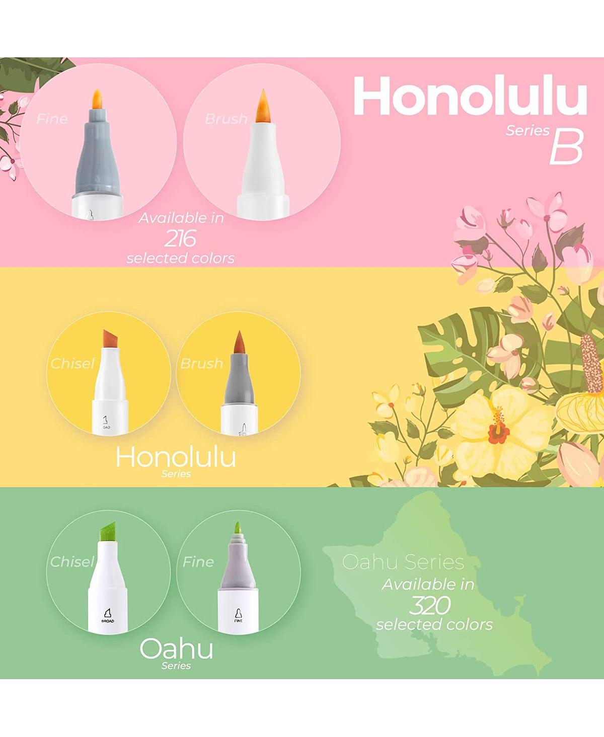 Ohuhu Honolulu B 48ct Classic Brush/Fine Dual Tip Alcohol Markers Y30-80400-40 - Assorted Pre-Pack