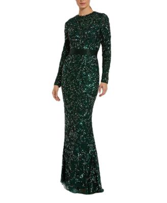 Women's Embellished Long Sleeve Gown