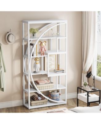 70.8 inch Engineered Wood and Metal Tall Bookshelf with 8 Open Storage Shelf,Industrial 5-Tier Etagere Bookcase