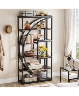 70.8 inch Engineered Wood and Metal Tall Bookshelf with 8 Open Storage Shelf,Industrial 5-Tier Etagere Bookcase