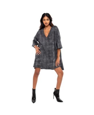 Women's OVERSIZED V-NECK SCRATCH DRESS
