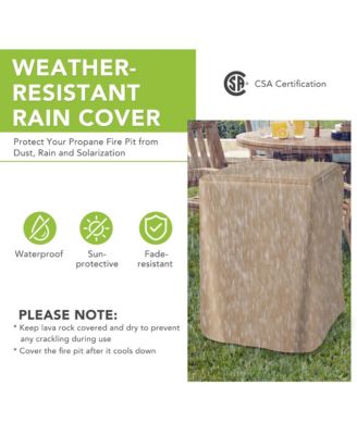 16 Feet Square Outdoor Propane Fire Pit with Lava Rocks Waterproof Cover 30000 BTU-Black