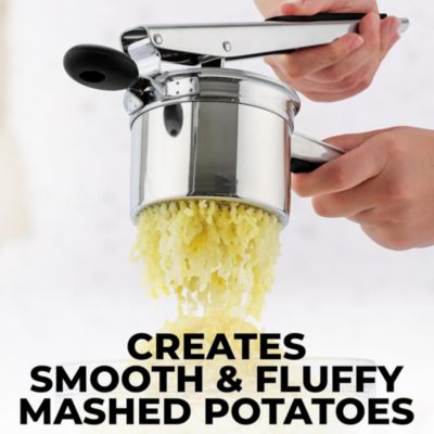 Stainless Steel Potato Masher – Heavy Duty Ricer Tool, Press & Mash Design