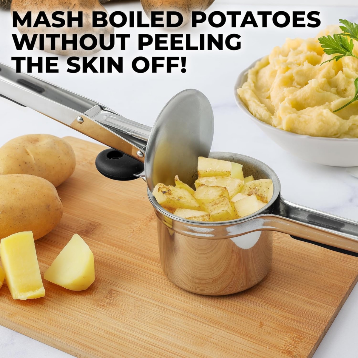 Zulay Kitchen Heavy Duty Stainless Steel Potato Ricer - 2 Discs
