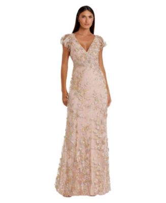 【Mac Duggal】Embroidered Applique Wrap Over Gown 関税送料込 Mac Duggal Women's Embroidered Applique Wrap Over Flutter