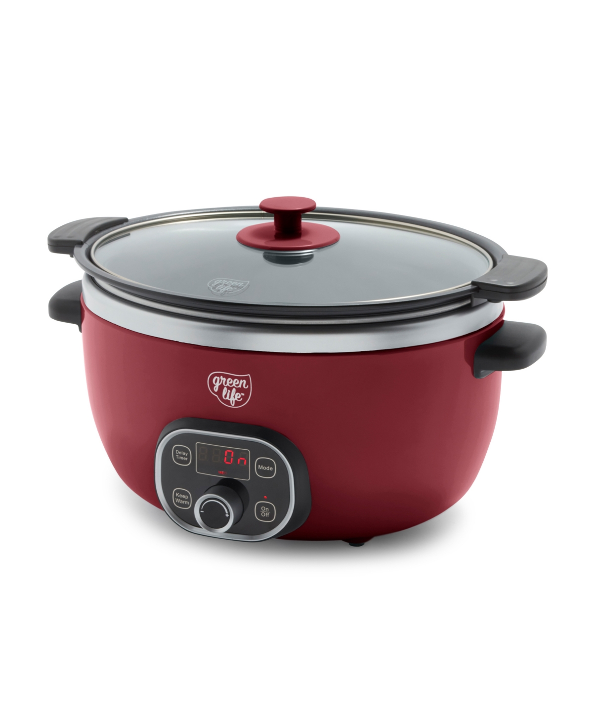 Greenlife Ceramic Nonstick Healthy Cook Duo Slow Cooker In Red