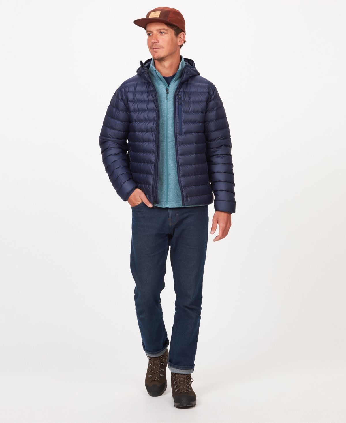 Marmot Men's Highlander Puffer Hoodie In Arctic Navy