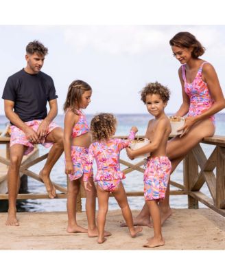 Baby Girls Blooming Sunset Sustainable LS Skirt Surf Suit