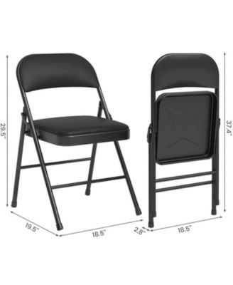 4 Pack Folding Chairs With Padded Cushion and Back, Folding Chairs for Outside, Foldable Chairs With Metal Frame Hold Up to 350 Lbs