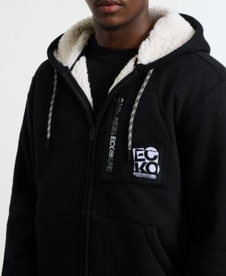 Men's Printed Zip Sherpa Hoodie