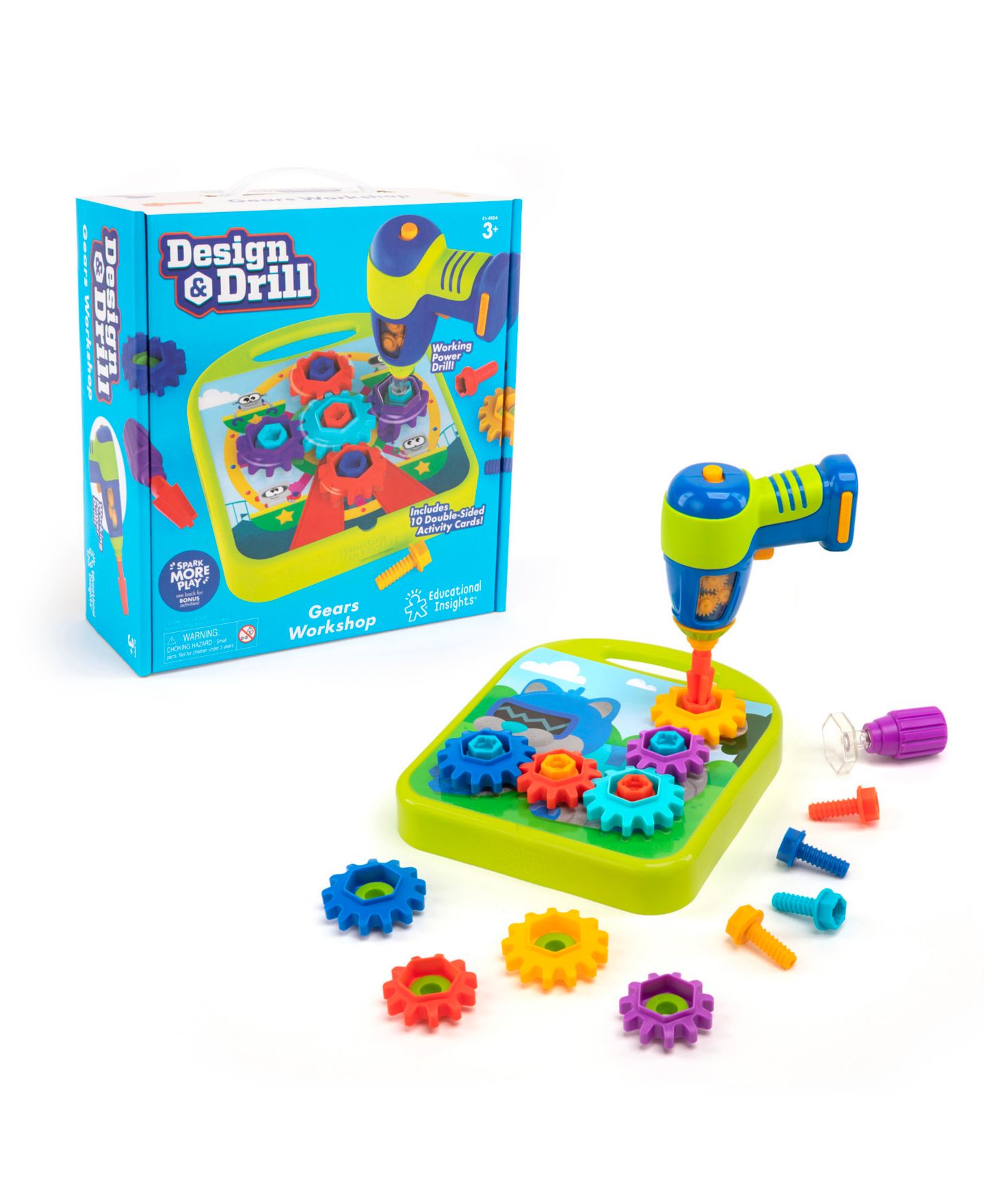 Детские игрушки Educational Insights Design & Drill Gears Fine Motor Skills Kit, Ages 3+ — фото 1