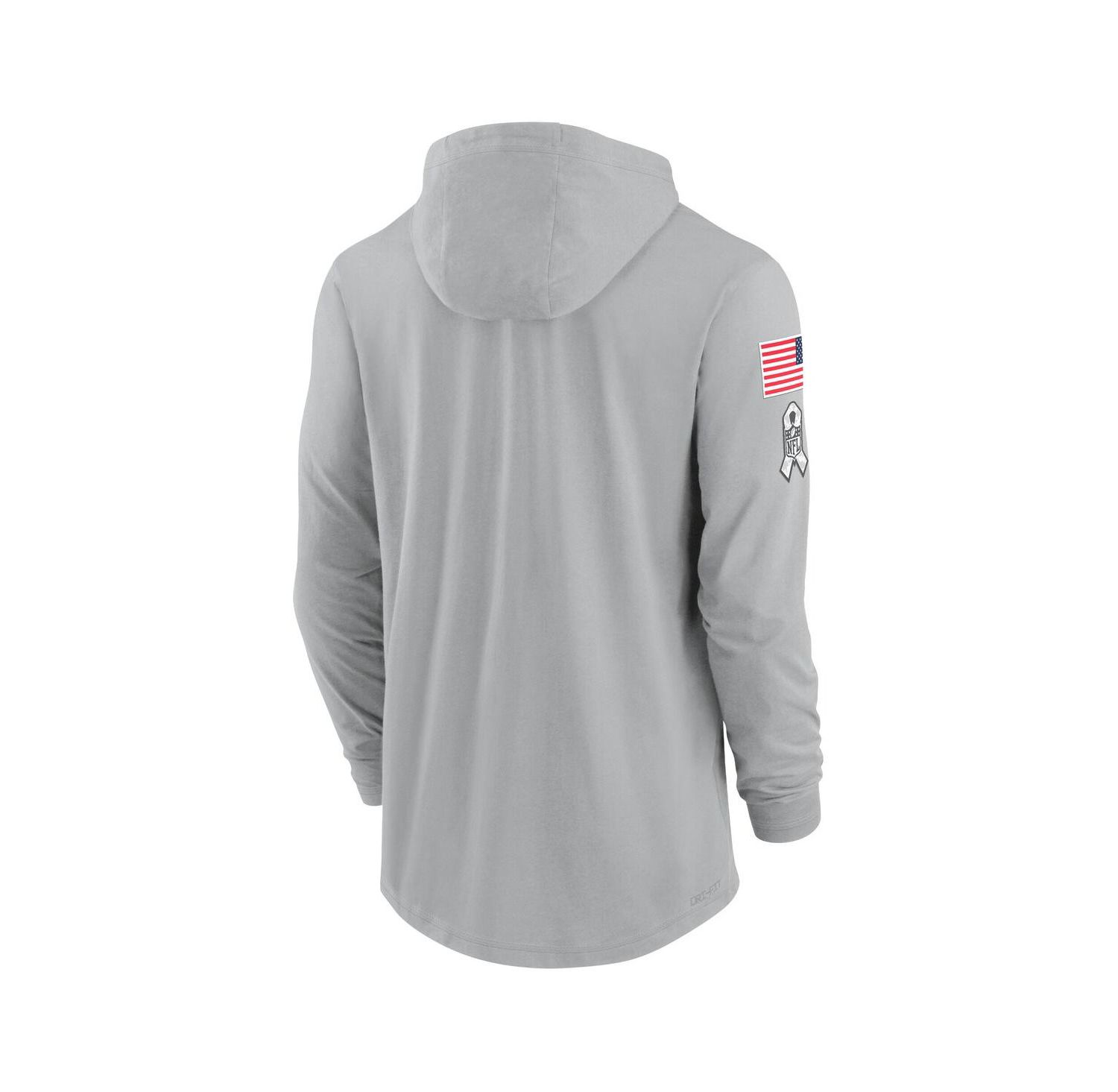 Men's Gray Dallas Cowboys 2024 Salute to Service Lightweight Performance Long Sleeve Hooded T-Shirt