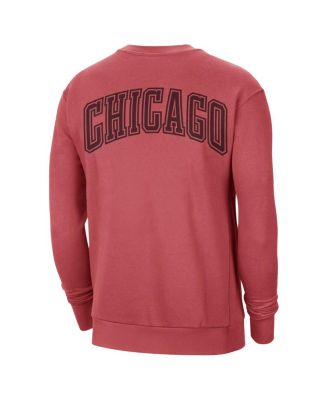 Men's Red Chicago Bulls Courtside Statement Edition Heavyweight Pullover Sweatshirt