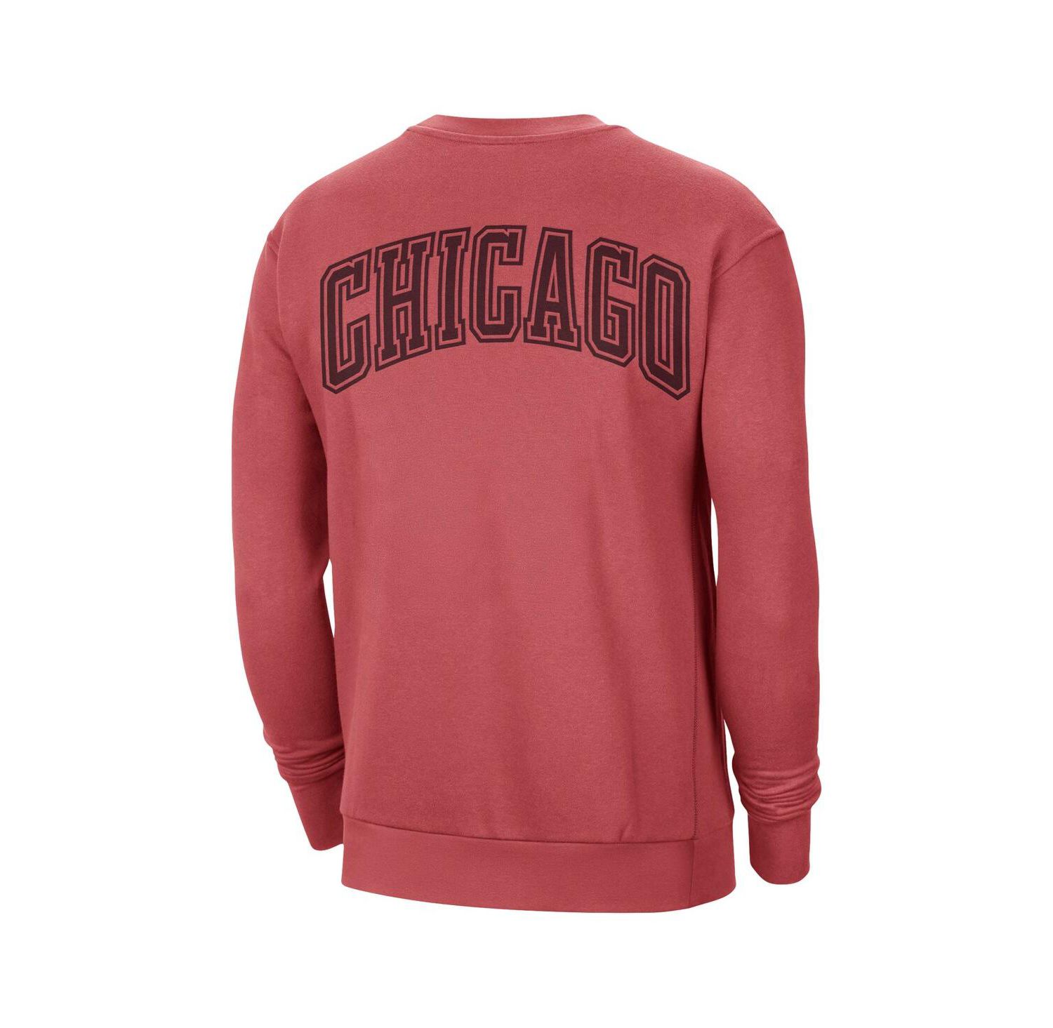 Men's Red Chicago Bulls Courtside Statement Edition Heavyweight Pullover Sweatshirt