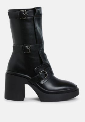Womens Syrah Chunky Biker Boots