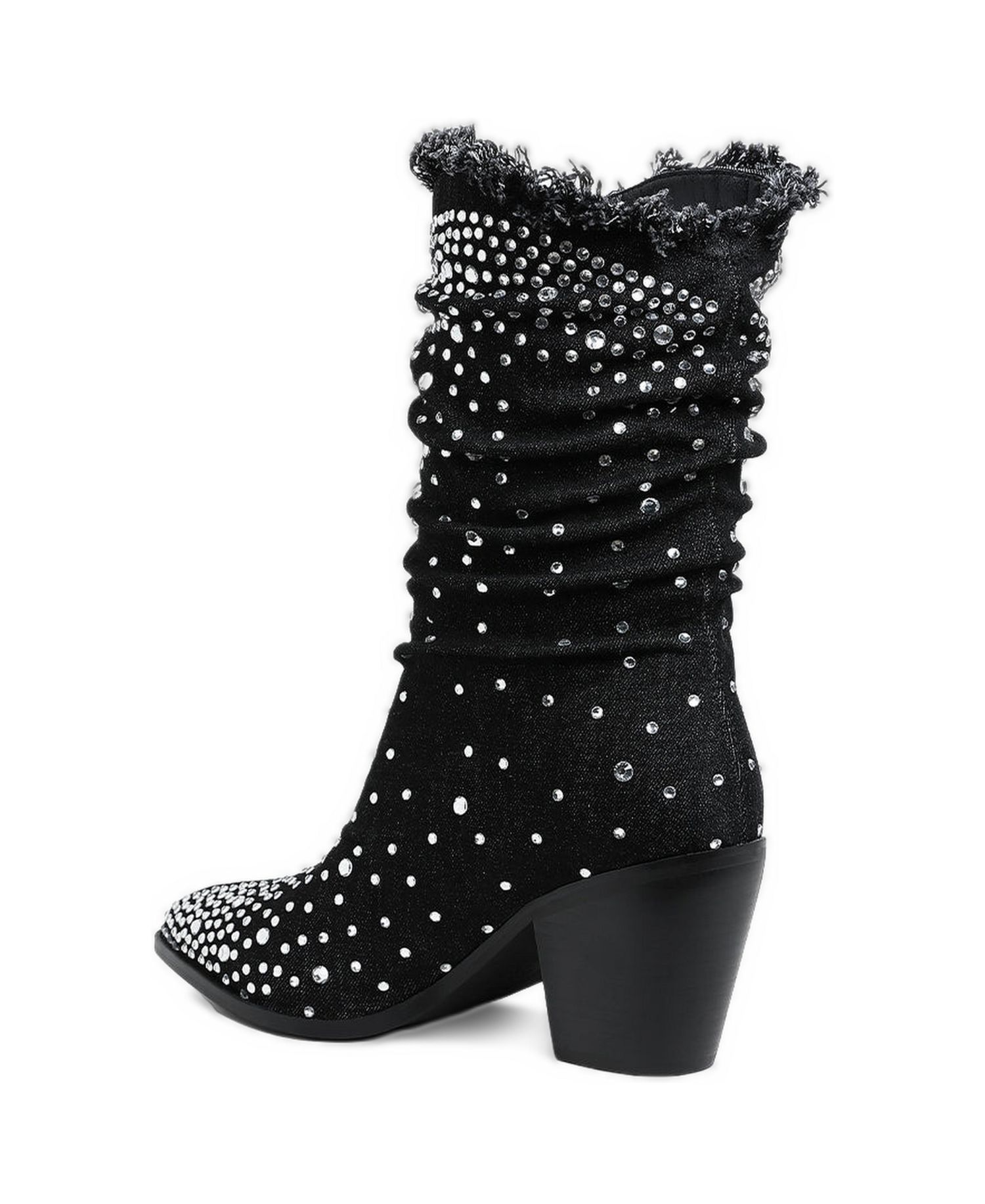 Womens Savant Diamante and Rhinestones Denim Boots
