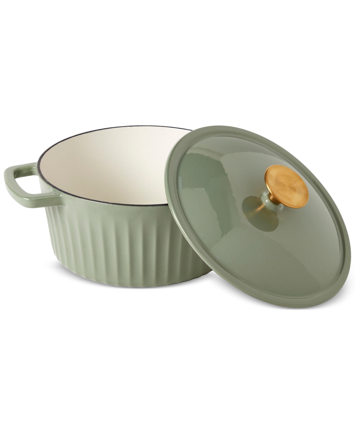 Smith And Clark Sage Green 3-quart Enameled Cast Iron Dutch Oven In Sage