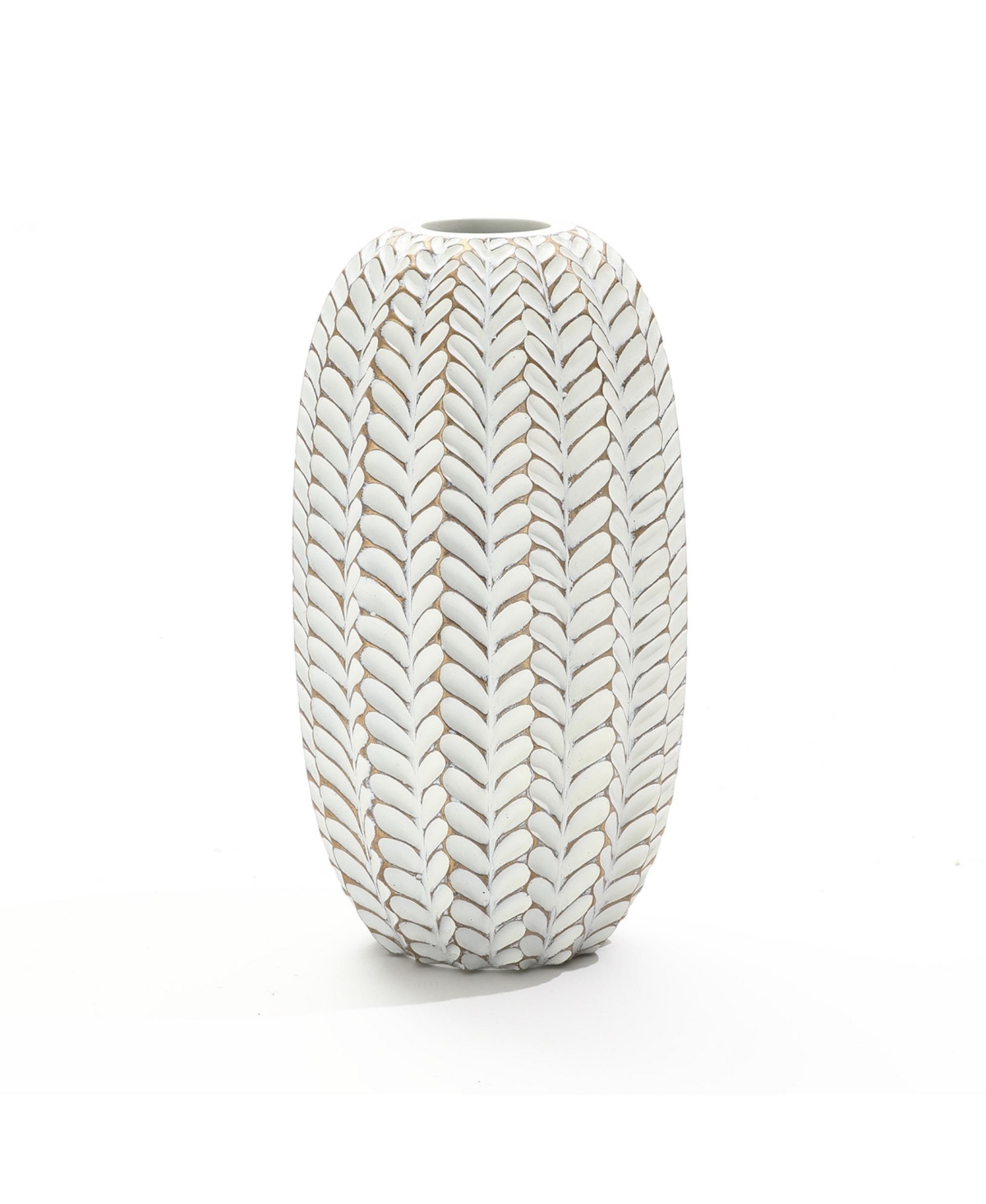 LuxenHome Modern Geometric Pattern Polyresin -Inch Tall Cylinder Vase