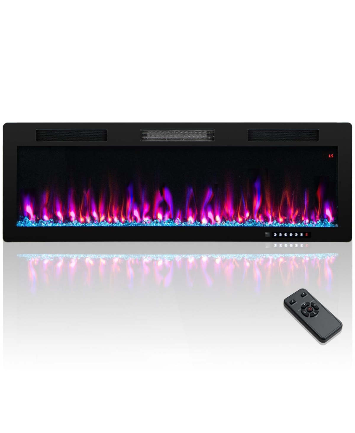 Sugift Electric Fireplace Inches Recessed and Wall Mounted