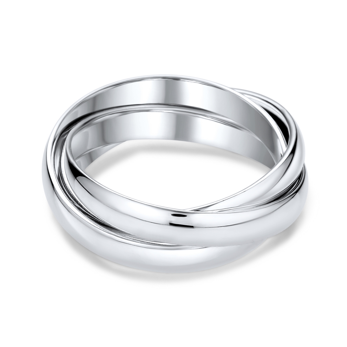 Bling Jewelry Silver Ring: Simple Dome Russian Triple Rolling Band Sterling