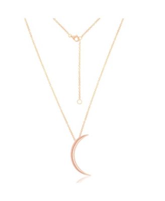 Simona Sterling Silver, Thin Crescent Moon Necklace - Rose gold
