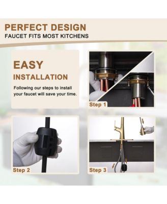 Single-Handle Pull-Down Sprayer Kitchen Faucet with Digital Display