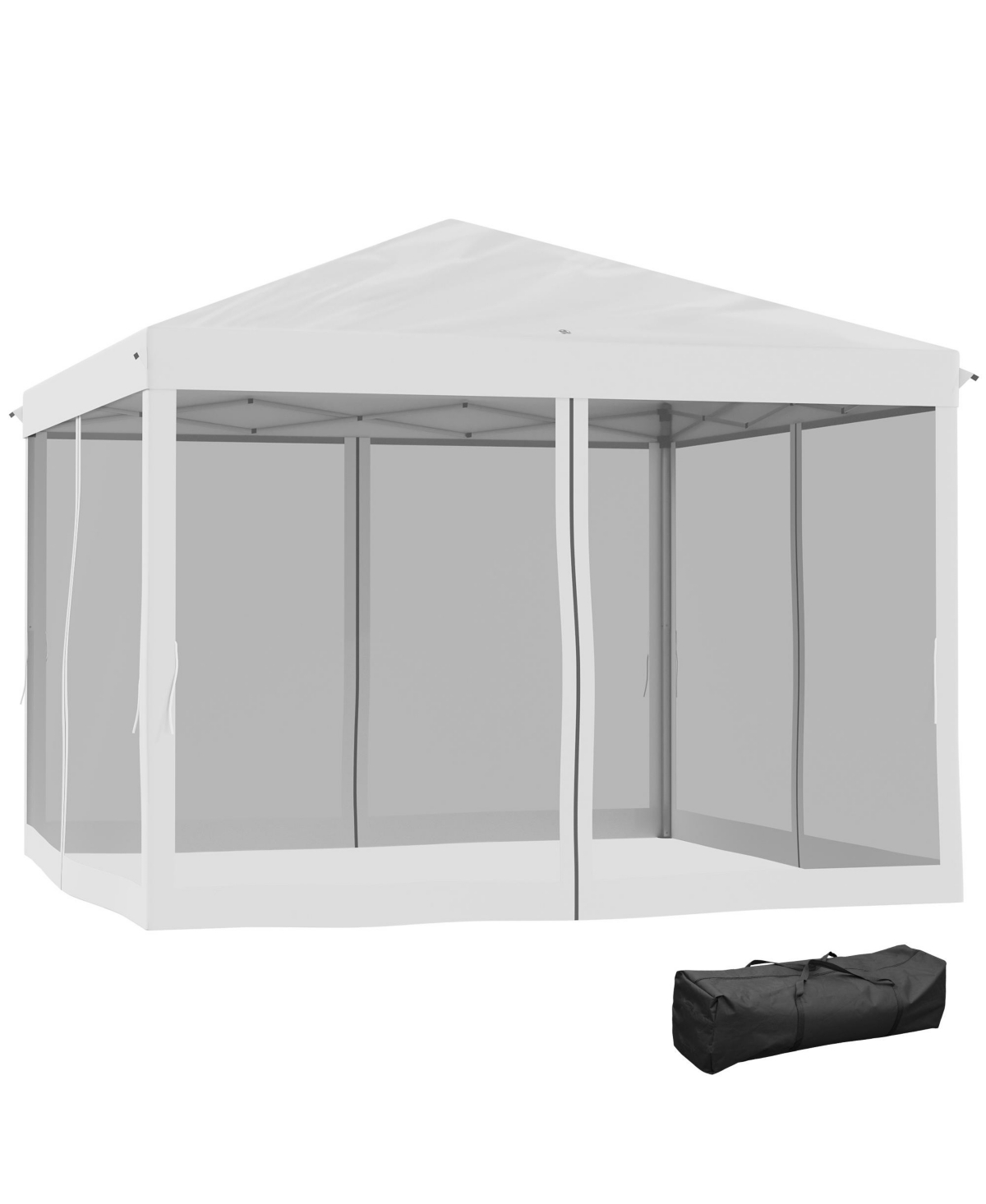 10' x 10' Pop Up Canopy with 4 Removable Sidewalls, - Cream white