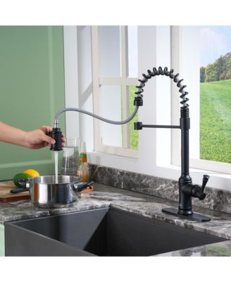 Single-Handle Spring Pull-Down Kitchen Faucet Single Hole Faucet 1.8 GPM