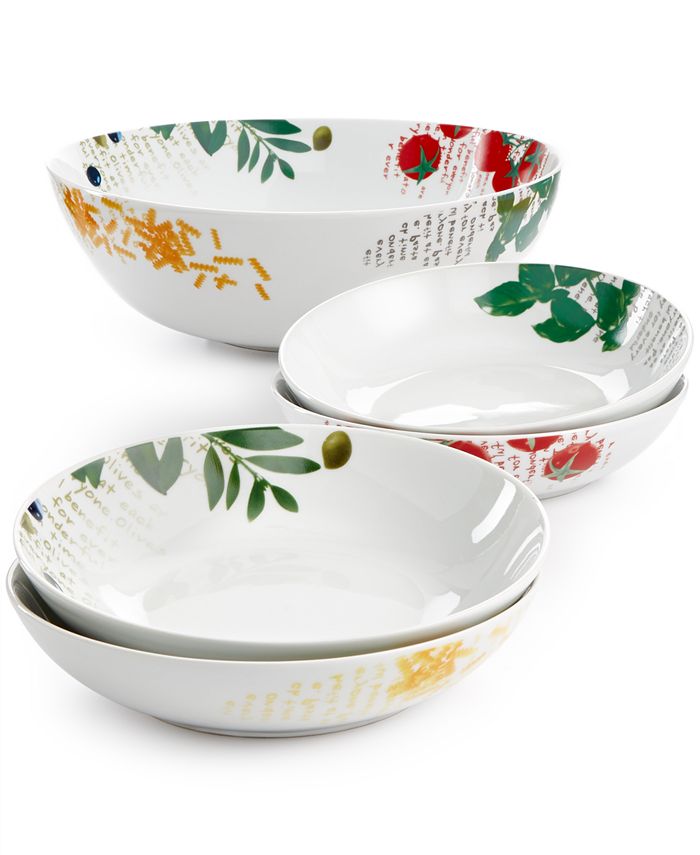 Ecoware Tabletops Unlimited 5Pc. Italian Garden Round Pasta Bowl Set