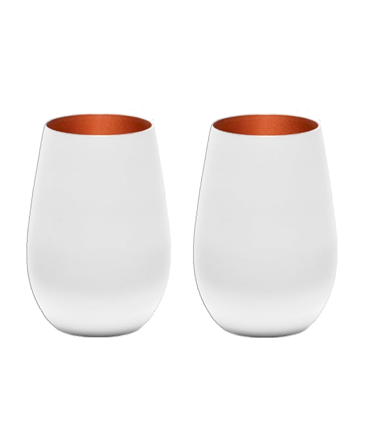 Stolzle Lausitz Olympia Tumblers, Set Of 2 In White With Bronze