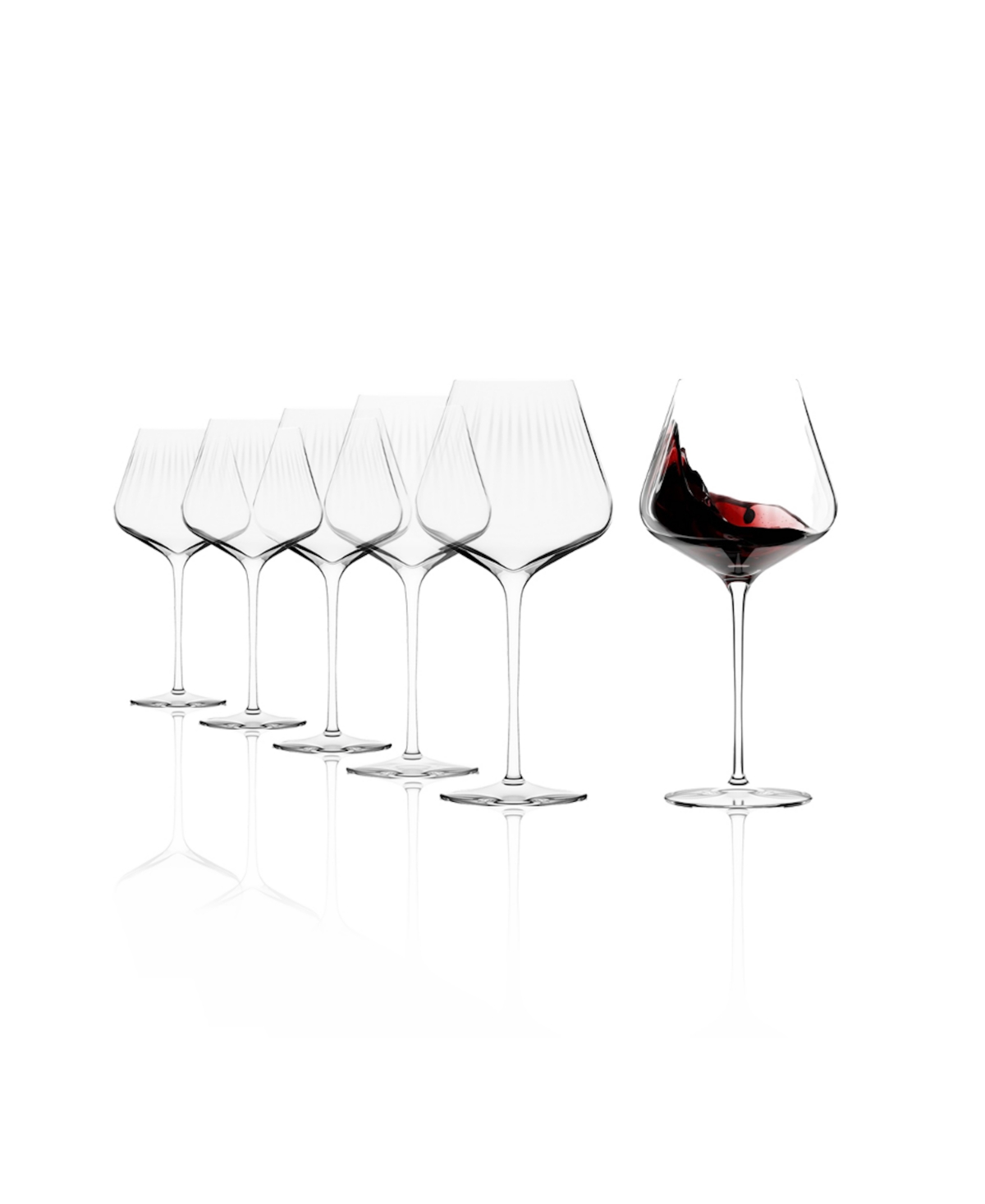 Stolzle Lausitz Symphony Burgundy Glasses, Set Of 6 In Crystal