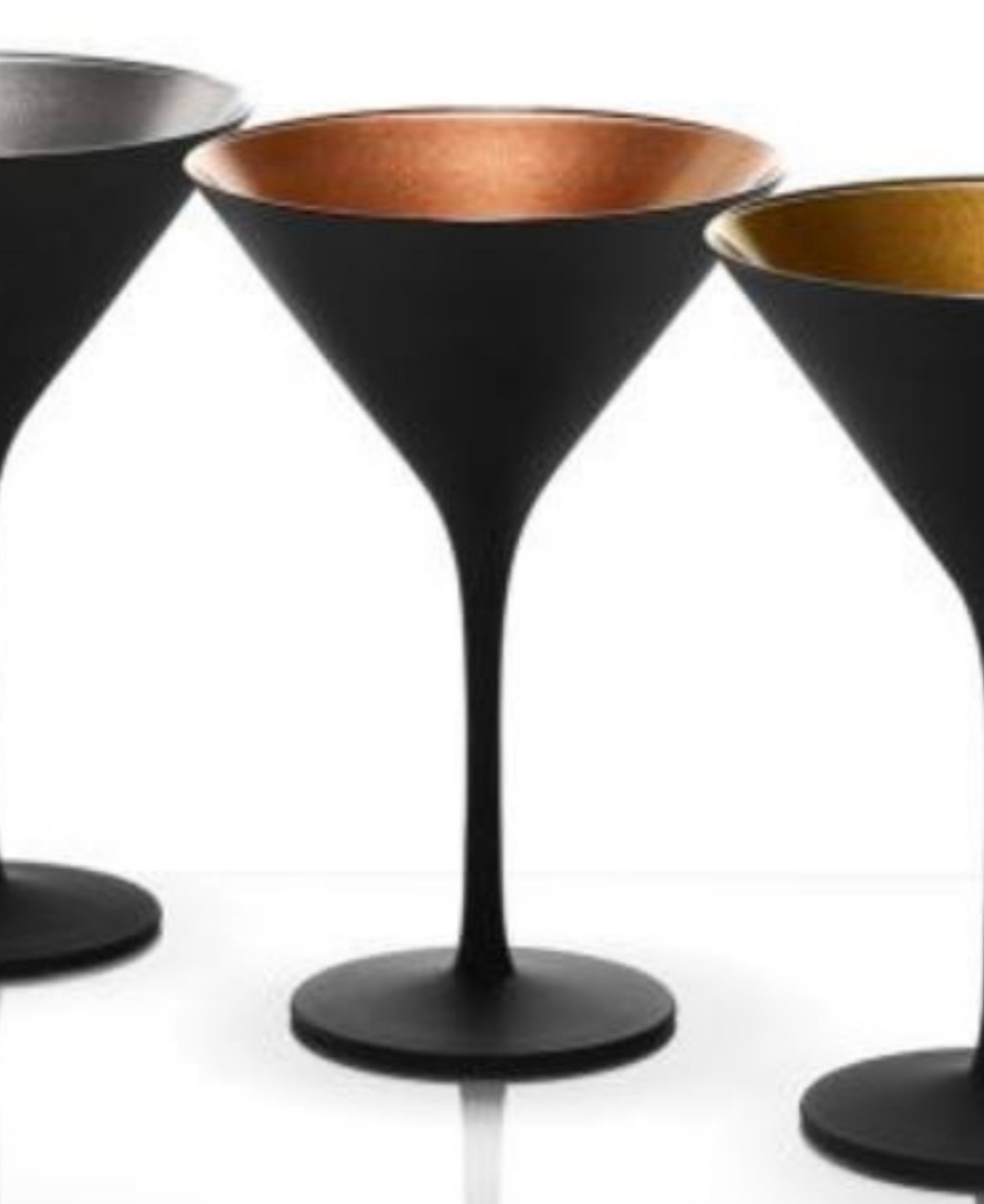 Stolzle Lausitz Olympia Martini Glasses, Set Of 2 In Black With Bronze