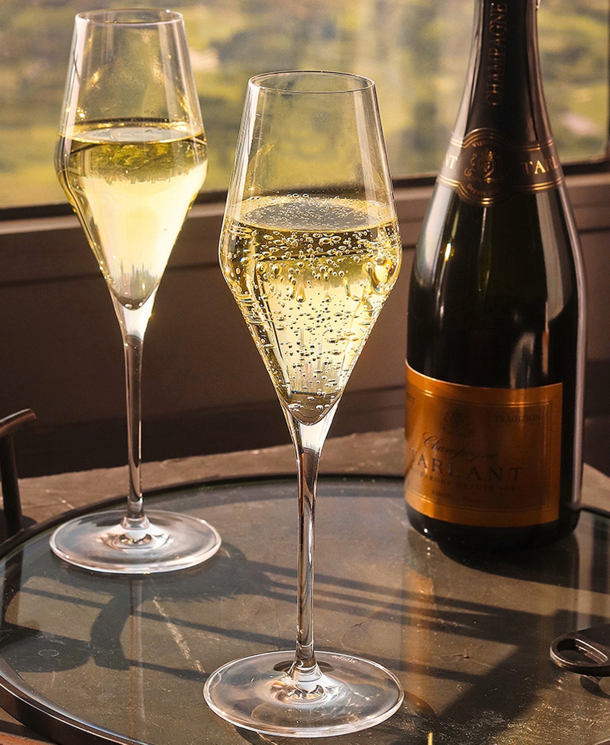 Stolzle Lausitz Quatrophil Champagne Flutes, Set Of 4 In Crystal