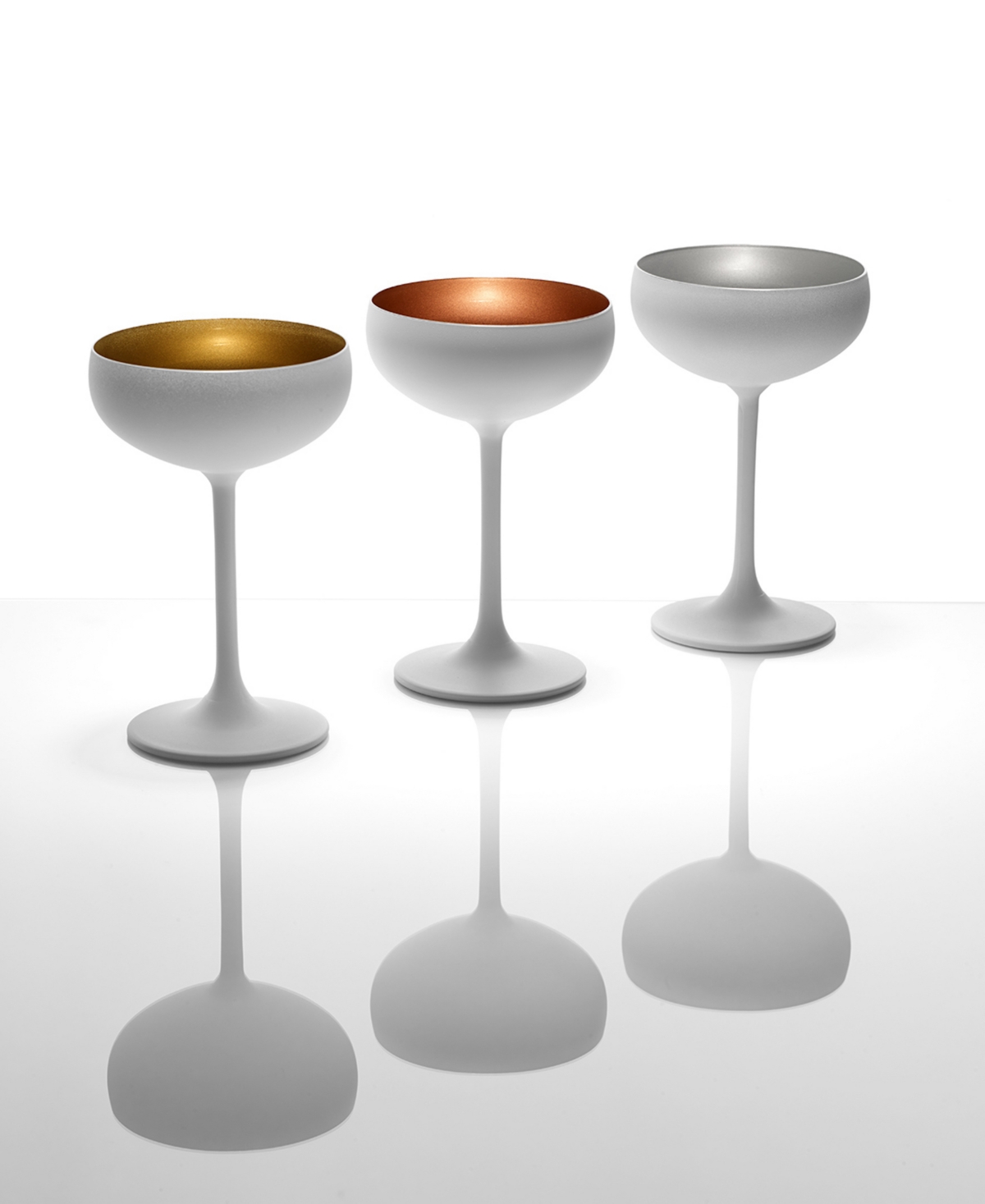 Stolzle Lausitz Olympia Saucer Glasses, Set Of 2 In White With Silver